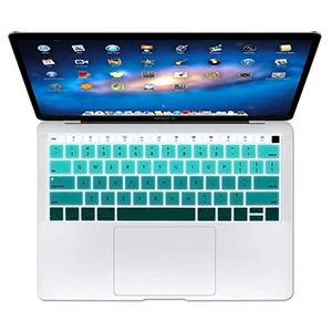 Американская версия, Водонепроницаемая силиконовая английская Радужная Клавиатура для ноутбука, чехол для MacBook, новейший Air 1", выпуск A1932 с retina - Цвет: green