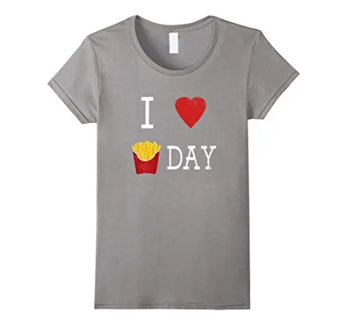 Футболка с надписью I Love Fry Day Funny French Food Pun женская футболка 2017 летняя стильная
