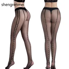 Shengrenmei, шикарные прозрачные сексуальные ажурные чулки, женское белье, женские блестящие, со стразами, сетчатые колготки, черные колготки