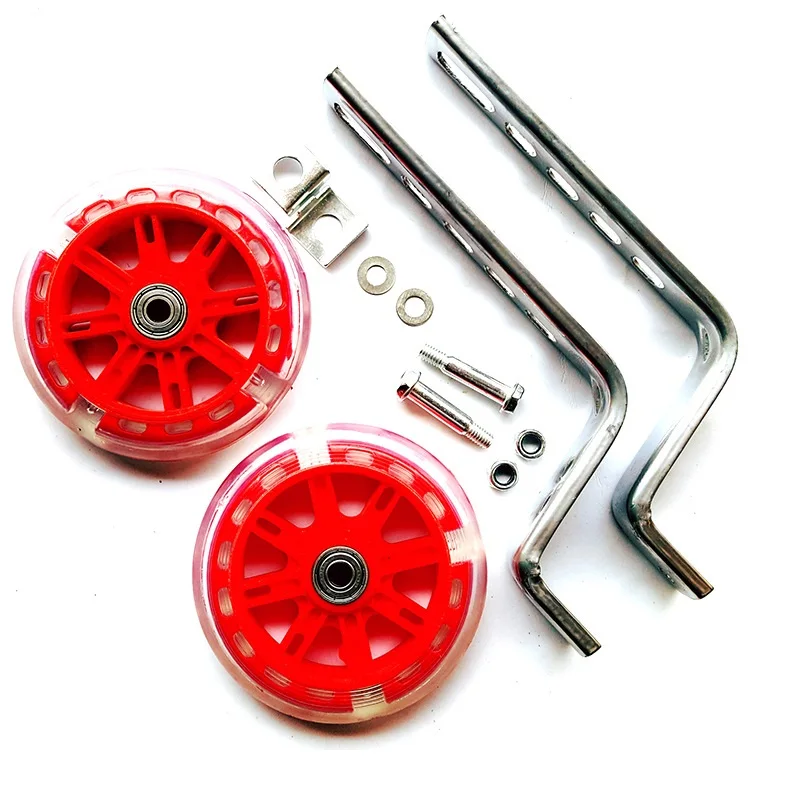 Flash Deal Universal Kids Bike Training Wheels 12-20 inch balance Auxiliary Wheel mute Flash Auxiliary Wheel Kid Bicycle Accessories 3