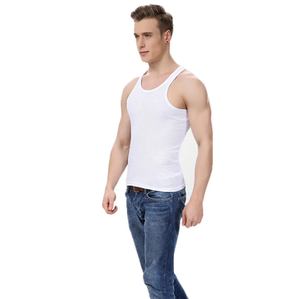 2017 Men Tank Top O neck Bodybuilding Summer Vest Soft Cotton High