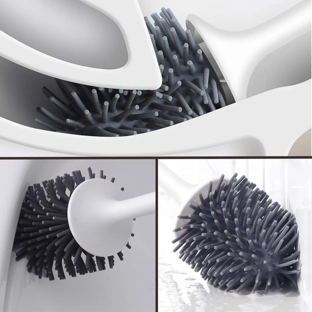 Billige Silikon Wc Pinsel Mit Halter Set Kunststoff Wc Schüssel Pinsel Wand montiert oder Boden Stehend Bad Wc Reinigung pinsel