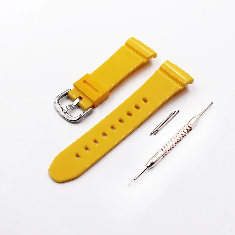 Ремешок из смолы 14 мм, пряжка, аксессуары для часов Casio BA-110 111 112, BGA-130, серия BG-6900, детские женские часы - Цвет ремешка: Цвет: желтый
