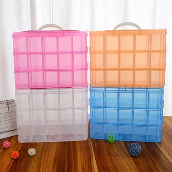 

1PC 3 Layer Large Size Adjustable Plastic Storage Box Case Holder New Jewelry Storage Boxes Makeup Organizer Toys Organizer