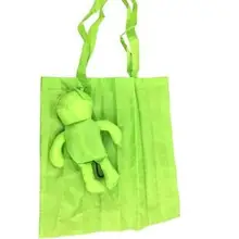 Переработанный складной торговый сумка из полиэстера с логотипами