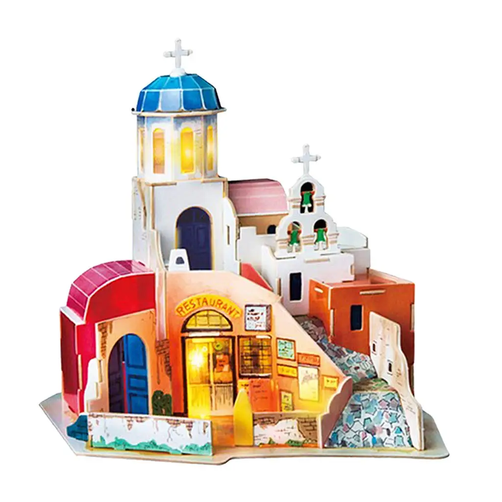 

1/24 Wooden Miniature DIY Dollhouse 3D Building Doll House Model Decoration Educational Toys Christmas Gift for Children Kids