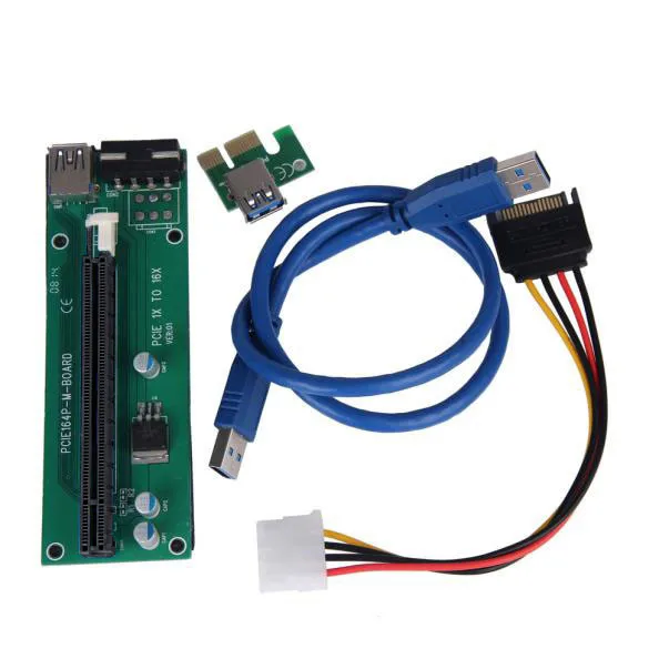 PCI-E Express Powered Riser Card W/USB 3,0 удлинитель кабеля 1x до 16x Monero July07 #2 Прямая поставка
