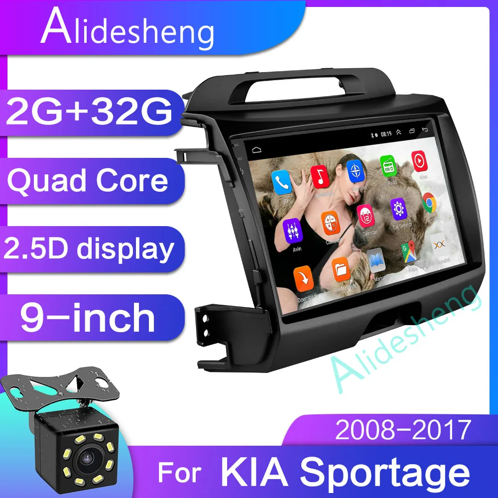 

2.5D Four core Android 8.1 Car DVD multimedia player for KIA Sportage R 2011 2008-2017 years GPS WiFi Radio Bluetooth 2 din+