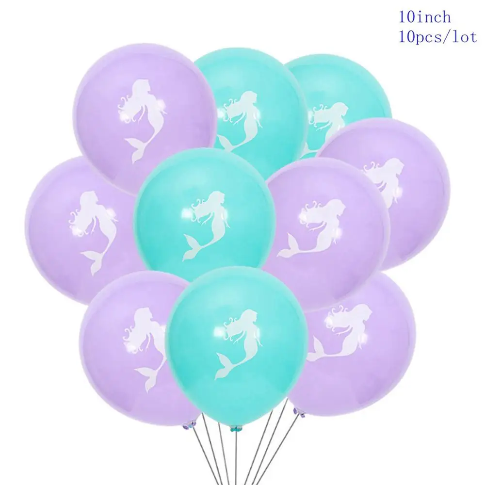 Taoup воздушные шары русалки из фольги, латексные конфетти, воздушные шары с океаническим декором на день рождения для детей, вечерние принадлежности Русалочки - Цвет: Mermaid Balloons 13