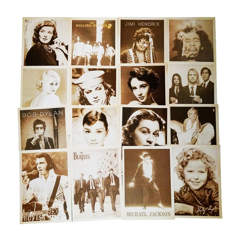 

MIRUI Vintage Movie Stars Drawing Business card Post Card Set women adult Christmas Card Gift Postcards Greeting Cards