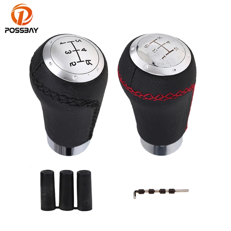 POSSBAY cuero negro Car Gear Shift Knob Shifter Stick Palanca de Cambio Manual Palanca Cambio para Peugeot 206 Passat b7 Citroen POSSBAY cuero negro Car Gear Shift Knob Shifter Stick Palanca de Cambio Manual Palanca Cambio para Peugeot 206 Passat b7 Citroen