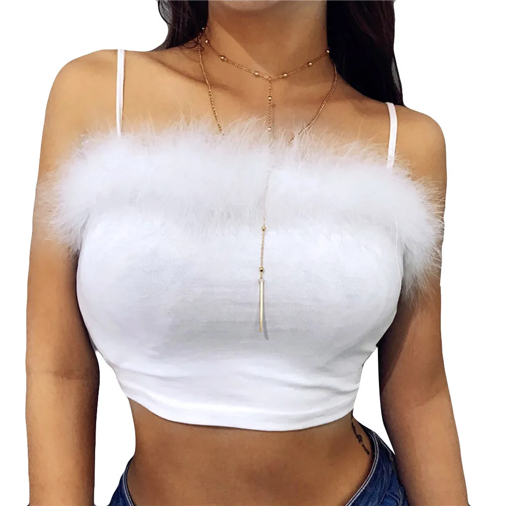 

Crop Top Womens Sexy Vest Fashion Camisole Cotton Plush Sleeveless Shirt Female Shirt Women Clothes 2019 Streetwear haut femme
