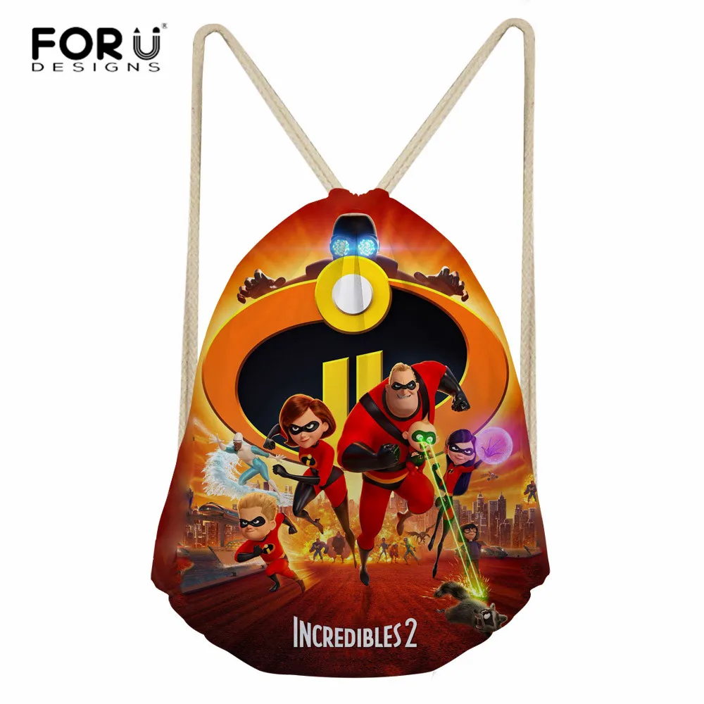 FORUDESIGNS/2019 Новая мода Incredibles принт шнурок Сумка для женщин Путешествия сумка для хранения сумка для мальчиков и девочек легкий шнурок Bagpack