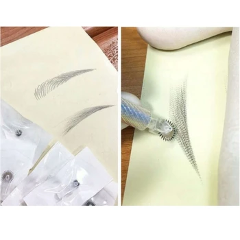 

Royun 5 Pcs/Pack Semi Serrated Roller Permanent Makeup Tattoo Microblading Blade Needle for Eyebrow