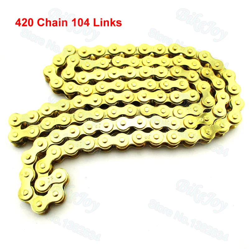 

Gold 104 Link 420 Chain For 110 125cc YX Lifan Zongshen Pit Dirt Bike SSR XR50 CRF50 70