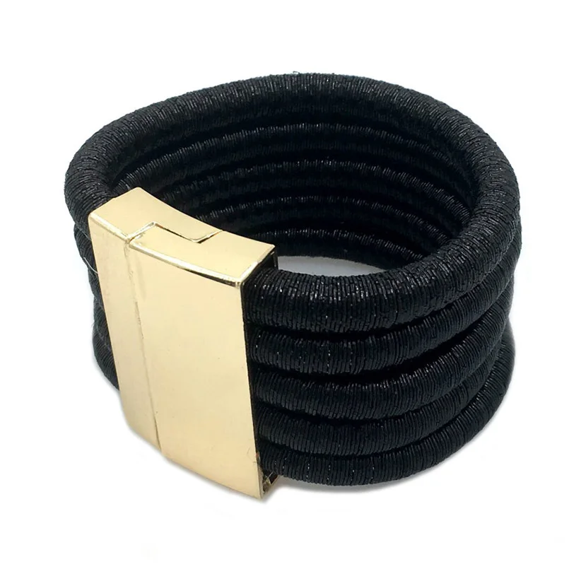 MANILAI, модные магнитные кнопки, многослойные браслеты с подвесками для женщин, массивные ювелирные изделия, браслеты-манжеты, браслеты, 7 цветов - Окраска металла: Black