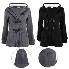 Women’s Fashion Windbreaker Outwear Black coat Warm Winter Slim Long Coat Jacket Parka