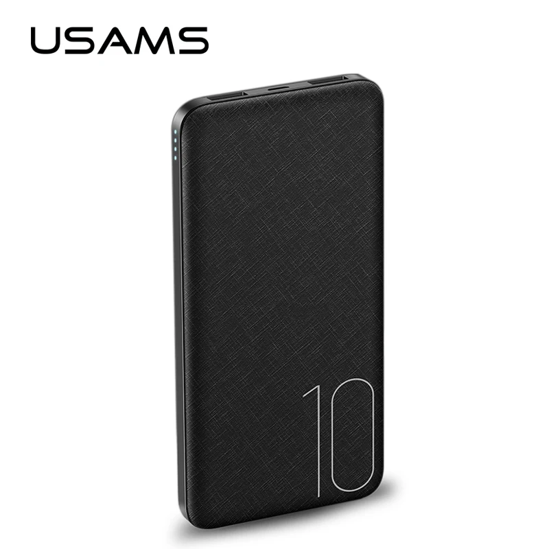 USAMS тонкий внешний аккумулятор 10000 мАч, ультра-тонкий внешний аккумулятор 10000 мАч для iPhone Xiaomi Внешний аккумулятор зарядное устройство для мобильного телефона