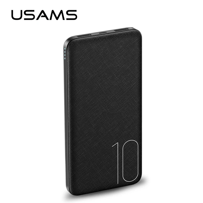 USAMS Slim 10000 mAh Power Bank,Ultra-thin Powerbank External Battery 10000mah for iPhone Xiaomi Power Bank Mobile Phone Charger