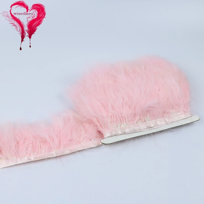 Fancy Soft Colorful Feather Ribbon 7 6 light pink marabou trimming 4