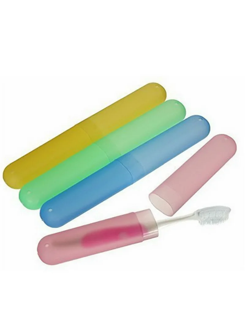 7pcs Different Colors Plastic Toothbrush Case Holder for Travel Use