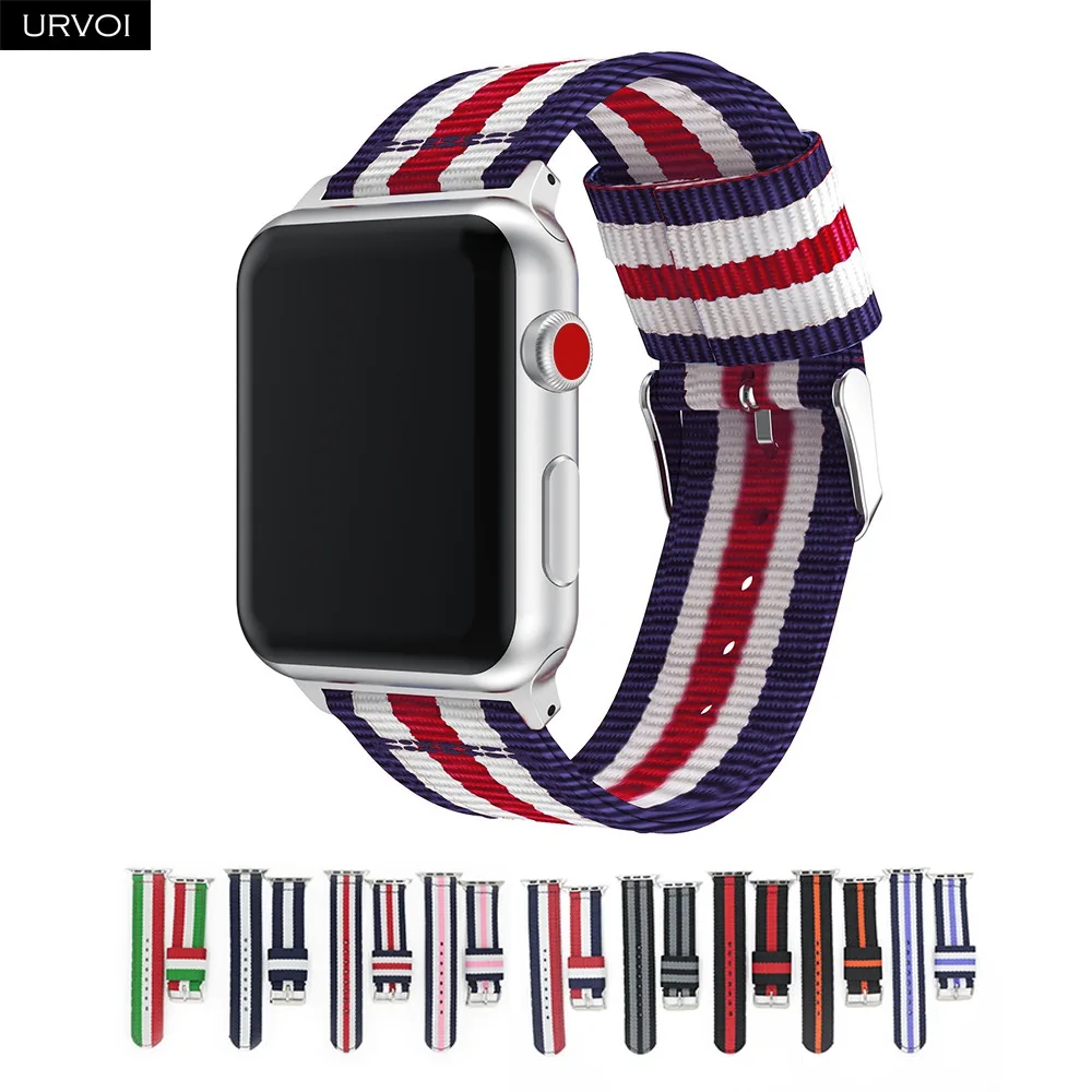 

URVOI Nylon band for apple watch series 4 3 2 1 durable woven strap for iwatch comfortable breathable feel with adapters 38 42mm
