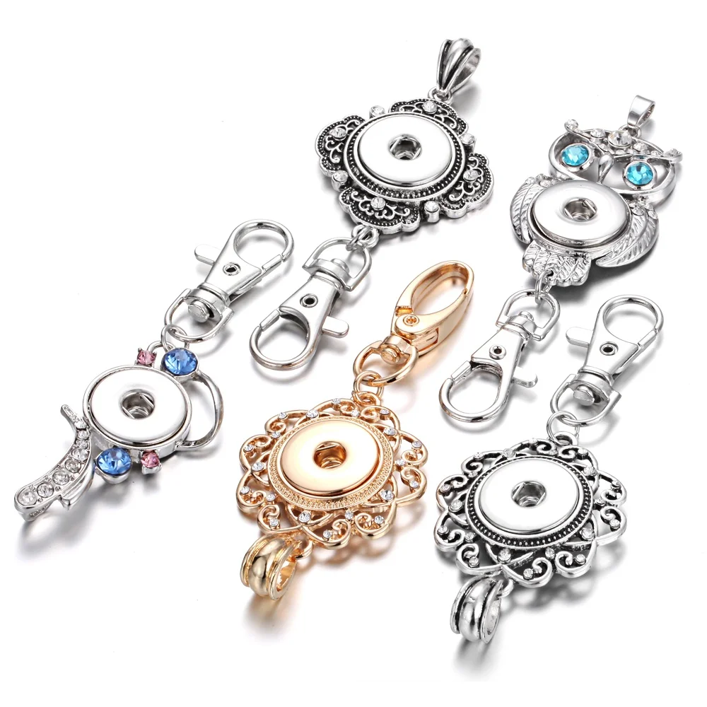 New Snap Jewelry 18mm Snap Button Keychain Jewelry For Women Girls
