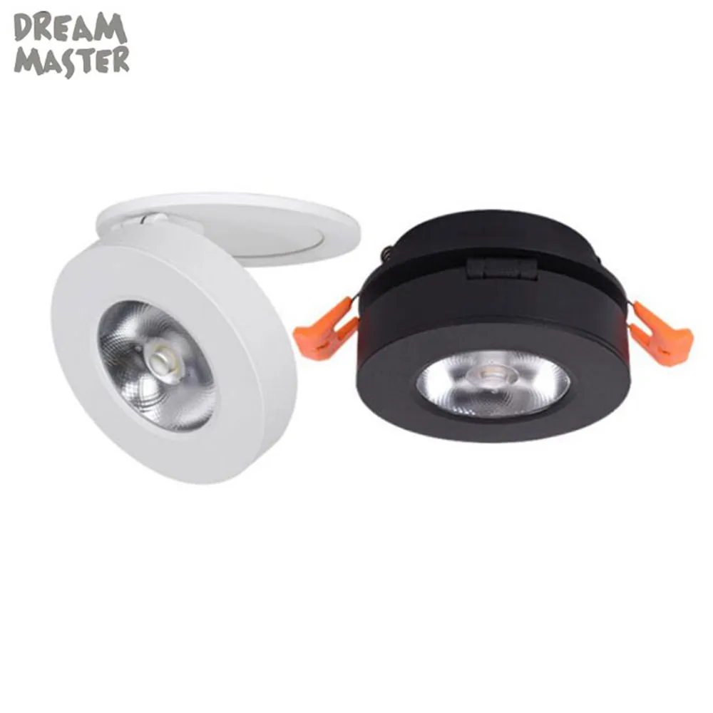 

LED Downlight 3W 5W 7W Round Recessed Lamp black white Ultrathin foldable led downlights rotatable ultra thin ceiling panel lamp