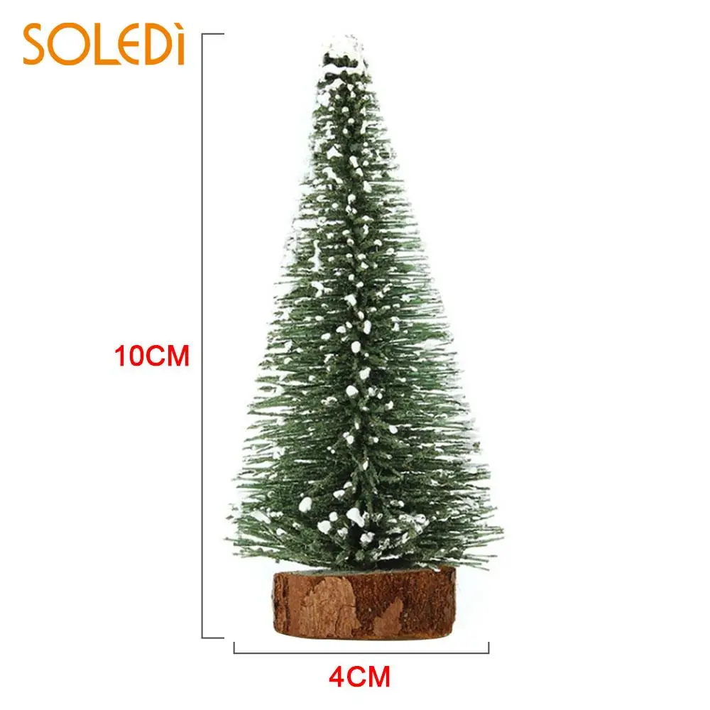 

Santa Tree Ornament 10pcs Xmas Tree Mini Village Putz House Artificial Christmas Tree Plastic Santa Snow Frost Wedding Decor