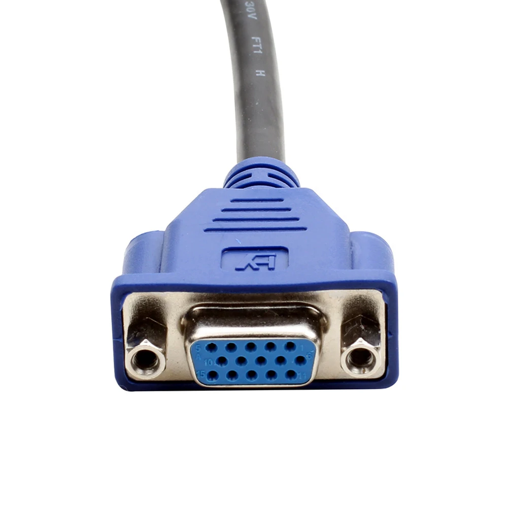 Новый женский разветвитель кабеля для видеоадаптера монитора 24 + 5 Pin Male к 2 VGA