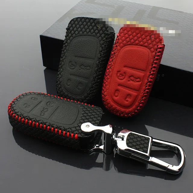 

Key cover for jeep Grand Cherokee 2014 fiat Ottimo 2014 viaggio Chrysler 300c 2013 2016 Car Key bagcase wallet holder