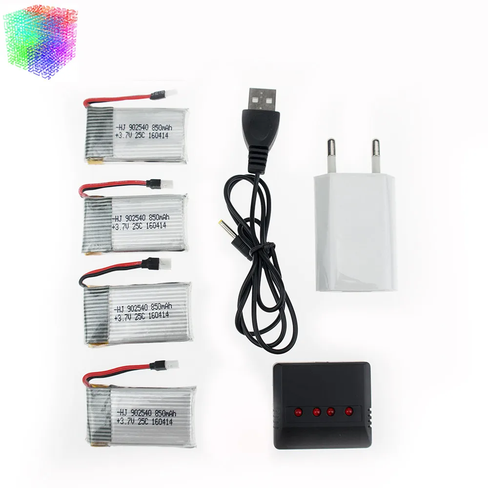 5PCS 3.7V 600mAh Batteries With 5-in-1 Charger For Syma X5C/X5SW Drones & More - View #7