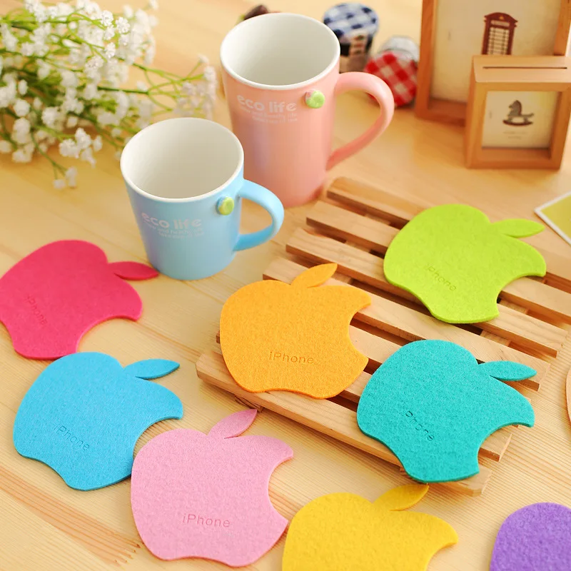 

Factory direct sale For for apple shape coaster candy color heat pad