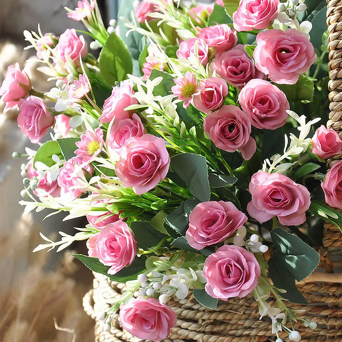 Silk flowers Artificial Rose Flowers Wedding bouquet Thai Royal Rose