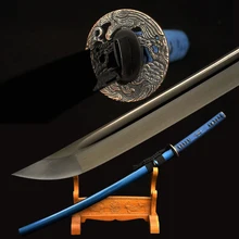 Black Katana Sword Handmade Japanese Samurai Sword High Carbon Steel Alloy Tsuba Very Sharp Blade Battle