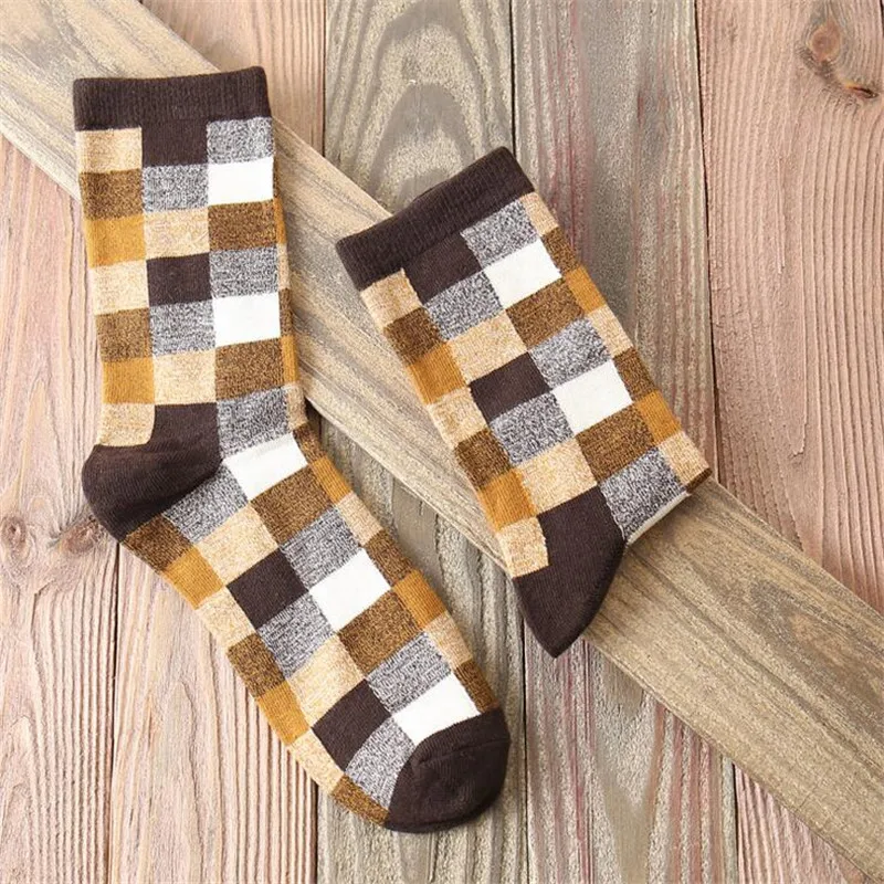 1 пара мужские хлопковые носки в клетку на осень/зиму|cotton men socks|fashion socksmens fashion socks |