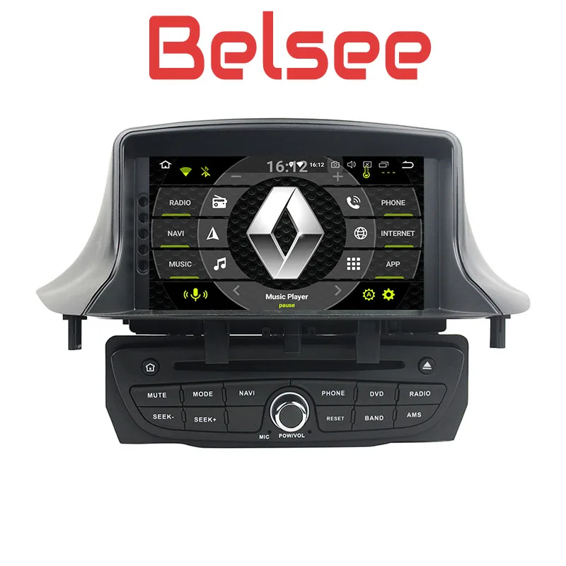 Автомагнитола Belsee 2 Din Android 8 0 стерео GPS Bluetooth Wi Fi DVD плеер для Renault Megane MK3 3 уровня 2009