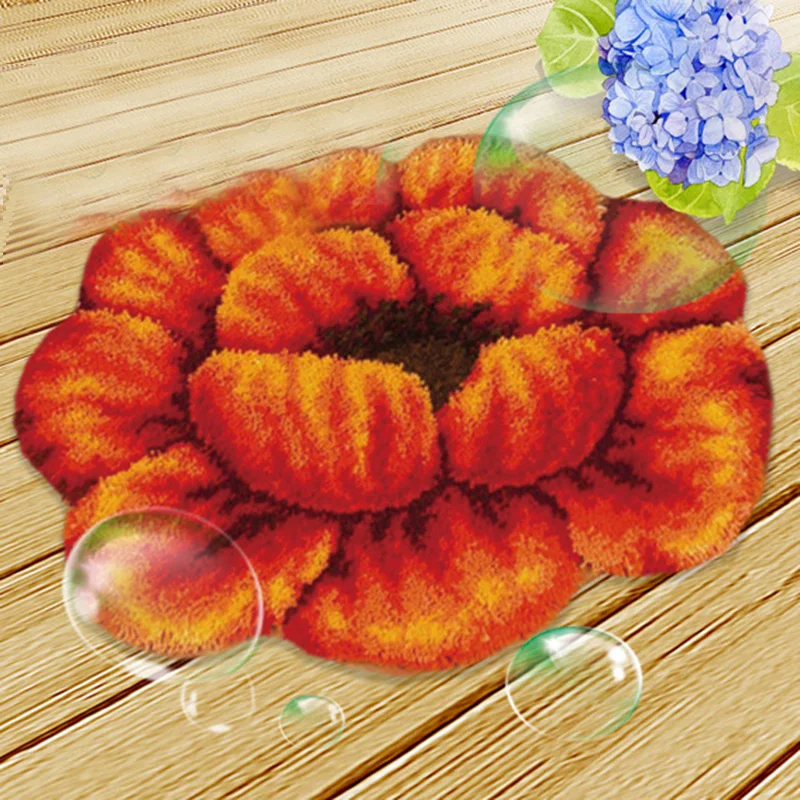 

Animal Flower Pattern Latch Hook Rug Kits with Basic Tools DIY Cushion Carpet Making Package QP2