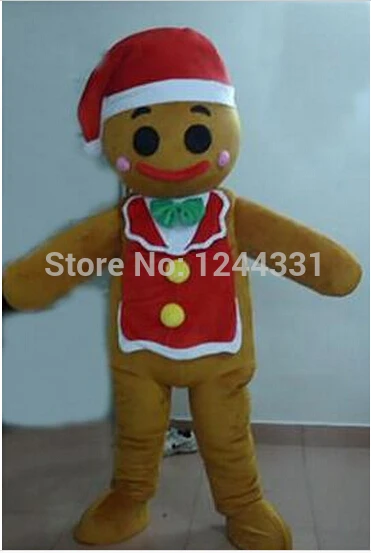 

Hot selling 2015 Actual Picture The gingerbread man Mascot Costumes Plush Adult Size fancy Outfitgingerbread