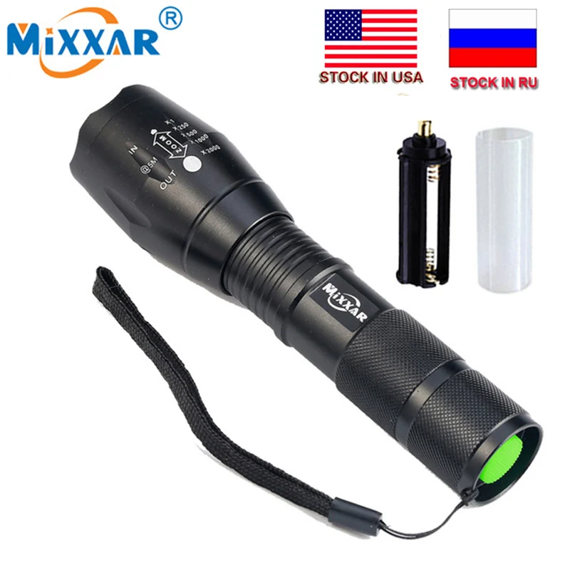 

ZK20 T6 9000LM Aluminum Waterproof Zoomable CREE LED Flashlight Torch light for 18650 Rechargeable Battery or AAA dropshipping