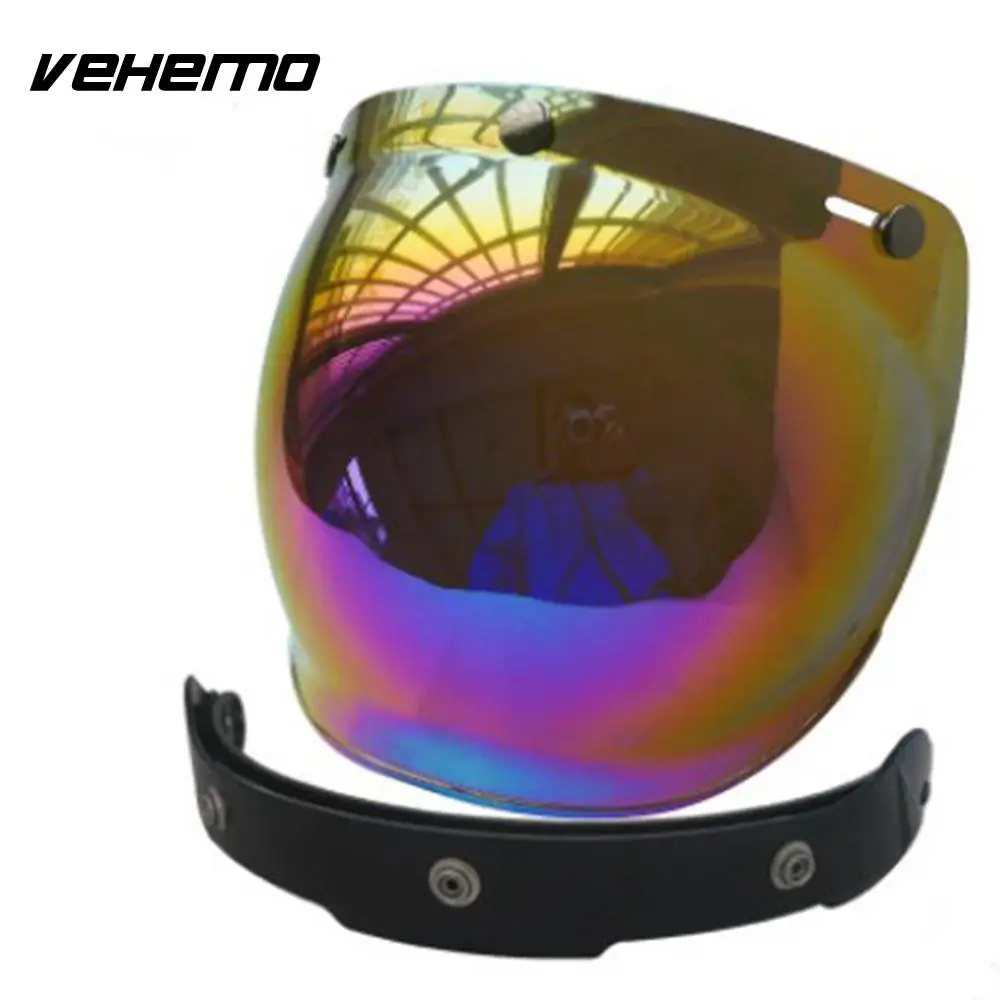 

Motorcycle Flip UP Down Helmet Visor Face Wind Shield Mirror Lens +Base