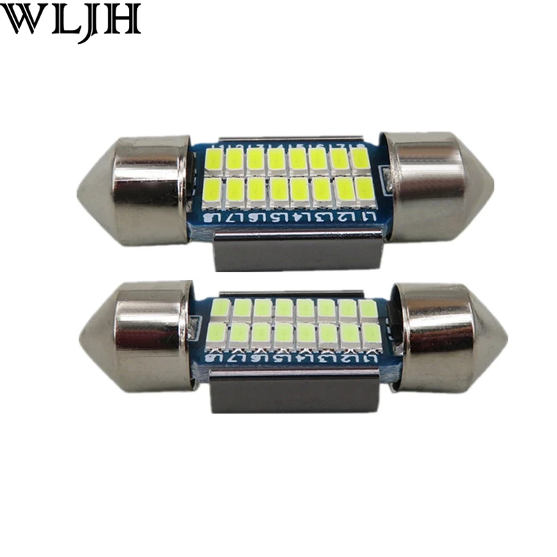 

WLJH 2pcs CANbus 31mm LED Lamp 3014 SMD 12v Interior Lighting Trunk Dome Map Light Bulb For MAZDA 2 3 5 6 2015 2014 2013 2012