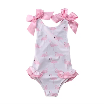 

Pudcoco 2018 New Toddler Kid Baby Girls Swimwear Flamingos Print Swimsuit One-piece Bathing Suit Beachwear