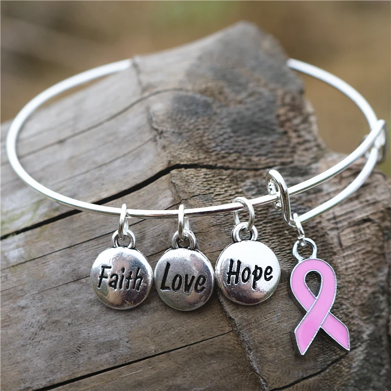Aliexpress Oneckoha Fashionable T Cancer Awareness Aliexpress Oneckoha Fashionable T Cancer Awareness Bangle Faith Hope Love Charm Bracelet Wish Jewelry From Reliable Hand Suppliers