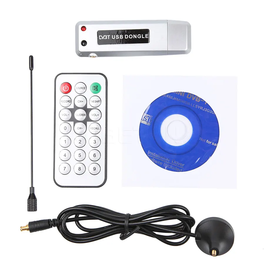 DVB-T HD tv цифровой USB 2,0 тюнер приемник-записывающее устройство программное обеспечение радио тюнер HD tv с антенной для ноутбука ПК ноутбука