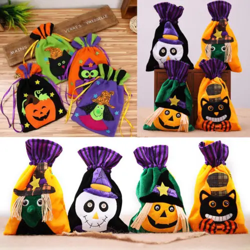 

2018 New Halloween DIY Decor Pumpkin Lantern Canvas Tote Bag Women Large Shopper Carry Pouch Halloween Gifts