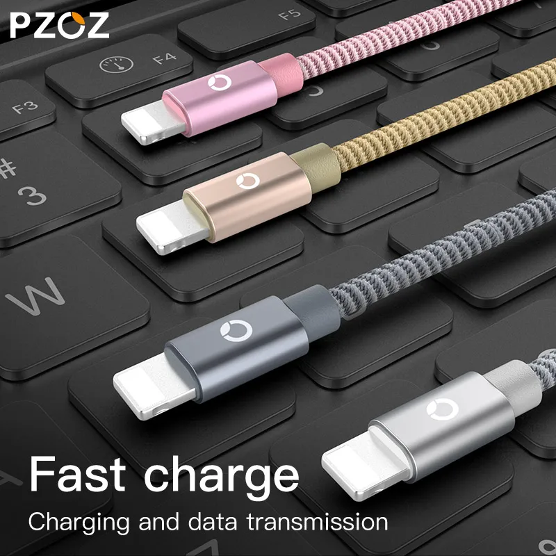 PZOZ для iphone зарядное устройство usb кабель 2.4A Быстрая зарядка мобильного телефона Зарядка для ipad iphone кабель X Xr Xs max Plus 8 7 6s 5 SE шнур