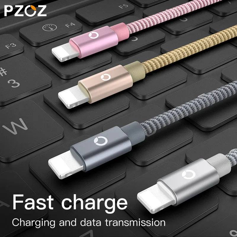 PZOZ ل شاحن آيفون كابل يو اس بي 2.4A شحن سريع تهمة الهاتف المحمول لباد كابل iphone X اكس ار اكس اس ماكس بلس 8 7 6 ثانية SE 5 الحبل