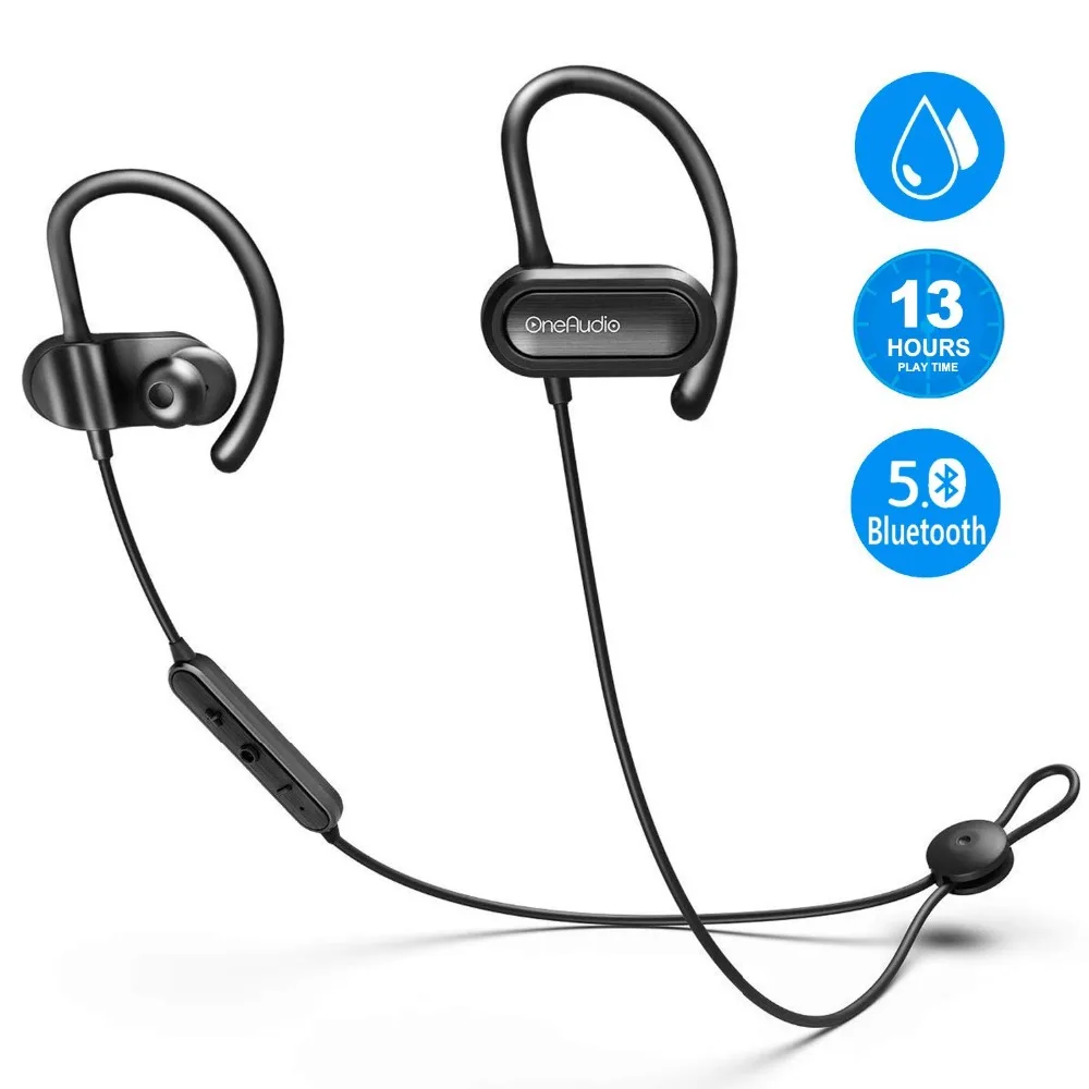 

OneAudio bluetooth headphones IPX4 waterproof wireless headphone sports bass bluetooth earphone with mic for phone iPhone xiaomi