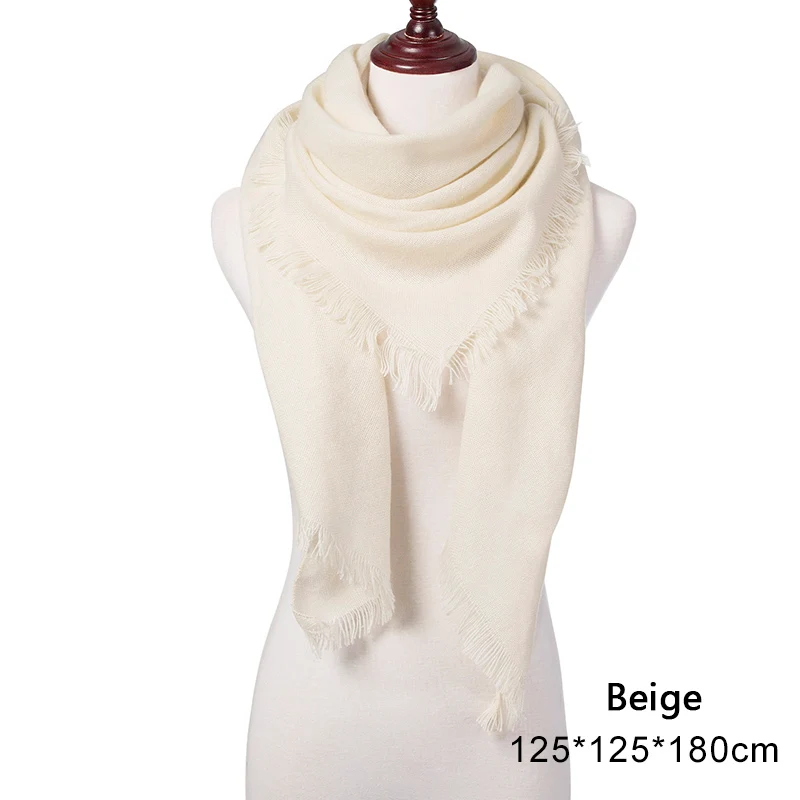 Evrfelan, новинка, зимний шарф, модный женский шарф, роскошный клетчатый кашемировый шарф, Женский треугольный бандаж, Bufanda, опт, 140*140*210 - Цвет: Beige